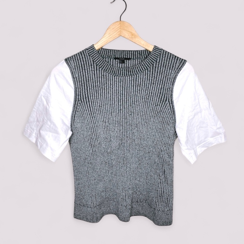 COS Ribbed Two Tone Sweater T-shirt - Picture 2 of 6